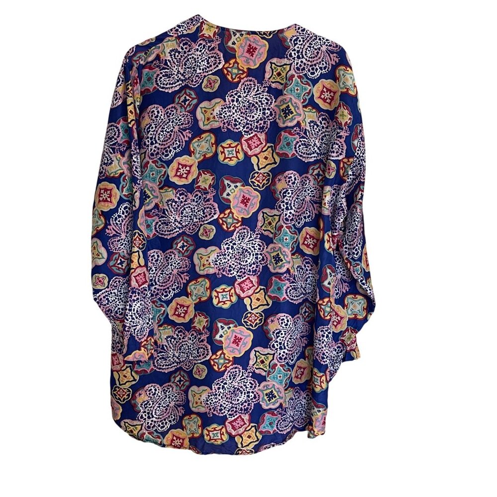 Robert Stock Limited Vintage Womens Dress Size Large Multicolor Tunic Pure Silk - Picture 3 of 11
